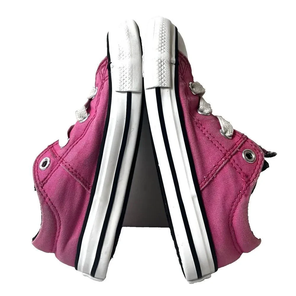 Converse Pink Canvas Sneaker Toddler Girls 8 Double Padded Tongue Low Top SlipOn